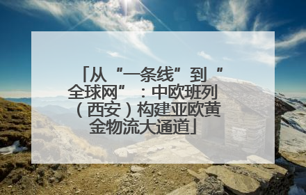 从“一条线”到“全球网”：中欧班列（西安）构建亚欧黄金物流大通道