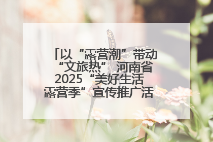 以“露营潮”带动“文旅热” 河南省2025“美好生活露营季”宣传推广活动在平舆县启动