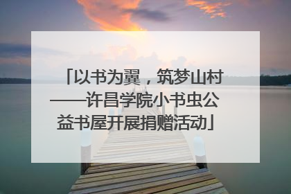 以书为翼，筑梦山村——许昌学院小书虫公益书屋开展捐赠活动