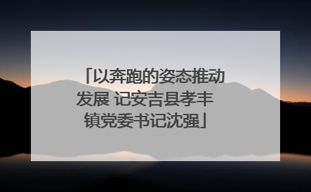 以奔跑的姿态推动发展 记安吉县孝丰镇党委书记沈强