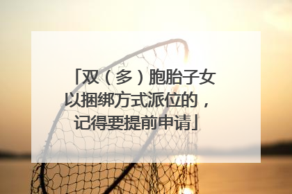 双（多）胞胎子女以捆绑方式派位的，记得要提前申请
