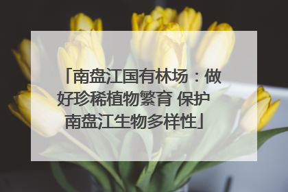 南盘江国有林场：做好珍稀植物繁育 保护南盘江生物多样性