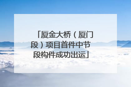 厦金大桥（厦门段）项目首件中节段构件成功出运