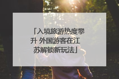 入境旅游热度攀升 外国游客在江苏解锁新玩法