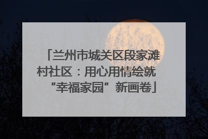 兰州市城关区段家滩村社区：用心用情绘就“幸福家园”新画卷