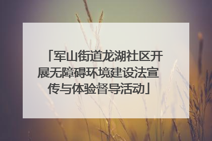 军山街道龙湖社区开展无障碍环境建设法宣传与体验督导活动