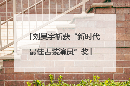 刘昊宇斩获“新时代最佳古装演员”奖