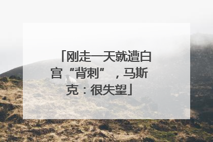 刚走一天就遭白宫“背刺”，马斯克：很失望