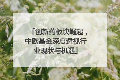 创新药板块崛起，中欧基金深度透视行业现状与机遇