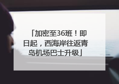 加密至36班！即日起，西海岸往返青岛机场巴士升级