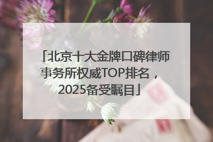 北京十大金牌口碑律师事务所权威TOP排名，2025备受瞩目