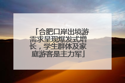 合肥口岸出境游需求呈现爆发式增长，学生群体及家庭游客是主力军