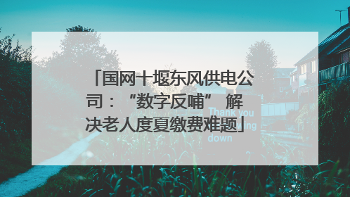 国网十堰东风供电公司：“数字反哺” 解决老人度夏缴费难题