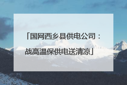 国网西乡县供电公司：战高温保供电送清凉