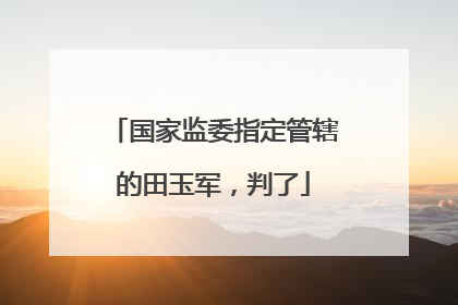 国家监委指定管辖的田玉军，判了