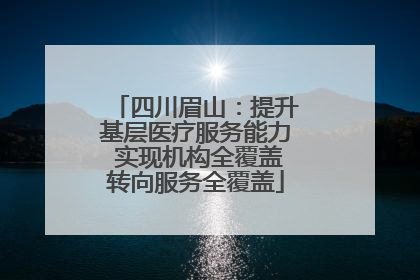 四川眉山：提升基层医疗服务能力 实现机构全覆盖转向服务全覆盖