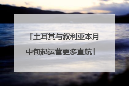 土耳其与叙利亚本月中旬起运营更多直航