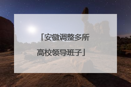 安徽调整多所高校领导班子