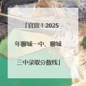 官宣！2025年聊城一中、聊城三中录取分数线
