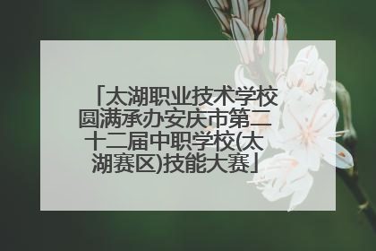 太湖职业技术学校圆满承办安庆市第二十二届中职学校(太湖赛区)技能大赛