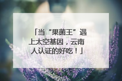当“果菌王”遇上太空基因，云南人认证的好吃！