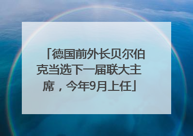 德国前外长贝尔伯克当选下一届联大主席，今年9月上任