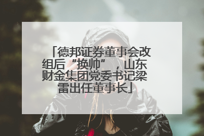 德邦证券董事会改组后“换帅”，山东财金集团党委书记梁雷出任董事长