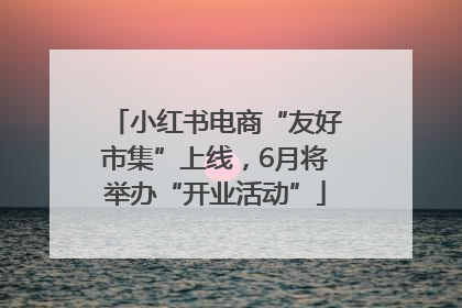小红书电商“友好市集”上线，6月将举办“开业活动”