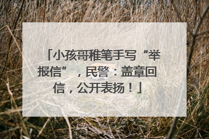 小孩哥稚笔手写“举报信”，民警：盖章回信，公开表扬！