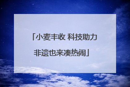 小麦丰收 科技助力 非遗也来凑热闹