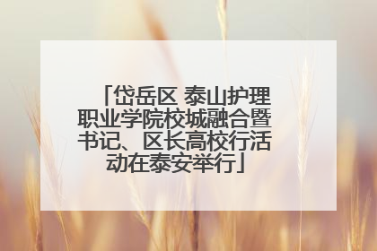 岱岳区 泰山护理职业学院校城融合暨书记、区长高校行活动在泰安举行
