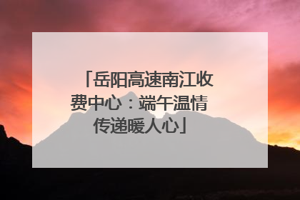 岳阳高速南江收费中心：端午温情传递暖人心