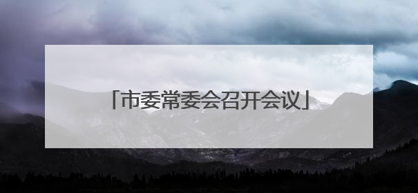 市委常委会召开会议