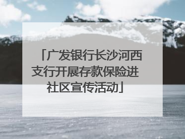 广发银行长沙河西支行开展存款保险进社区宣传活动