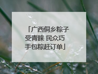广西侗乡粽子受青睐 民众巧手包粽赶订单