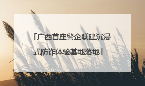 广西首座警企联建沉浸式防诈体验基地落地