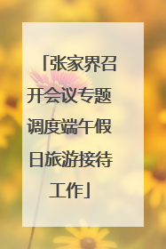 张家界召开会议专题调度端午假日旅游接待工作