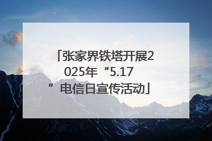 张家界铁塔开展2025年“5.17”电信日宣传活动