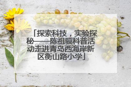 探索科技，实验探秘——陈祖骥科普活动走进青岛西海岸新区衡山路小学