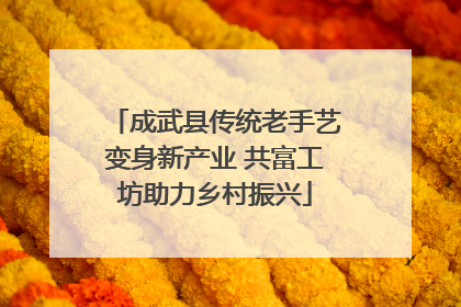 成武县传统老手艺变身新产业 共富工坊助力乡村振兴