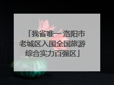 我省唯一 洛阳市老城区入围全国旅游综合实力百强区