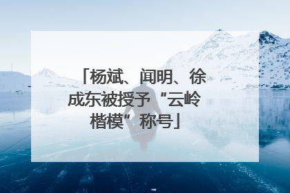 杨斌、闻明、徐成东被授予“云岭楷模”称号
