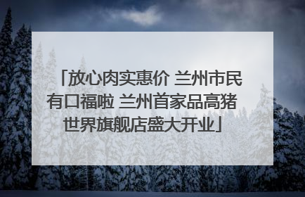 放心肉实惠价 兰州市民有口福啦 兰州首家品高猪世界旗舰店盛大开业