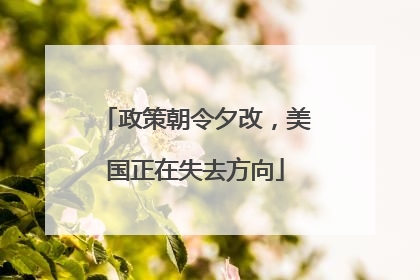 政策朝令夕改，美国正在失去方向