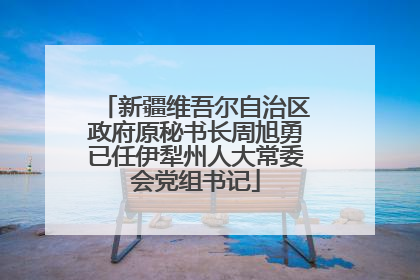 新疆维吾尔自治区政府原秘书长周旭勇已任伊犁州人大常委会党组书记