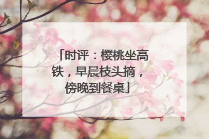时评：樱桃坐高铁，早晨枝头摘，傍晚到餐桌