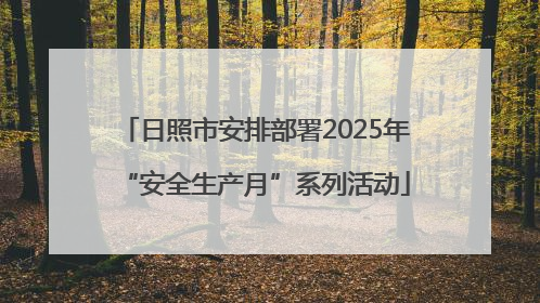 日照市安排部署2025年“安全生产月”系列活动