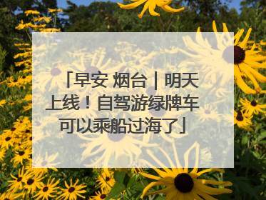 早安 烟台｜明天上线！自驾游绿牌车可以乘船过海了