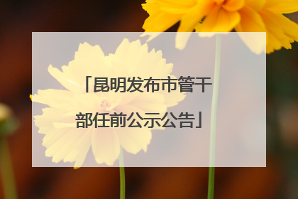 昆明发布市管干部任前公示公告