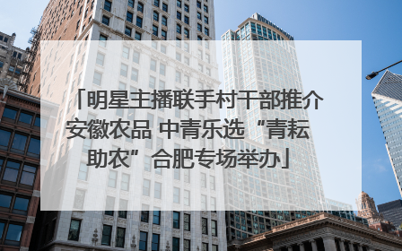 明星主播联手村干部推介安徽农品 中青乐选“青耘助农”合肥专场举办
